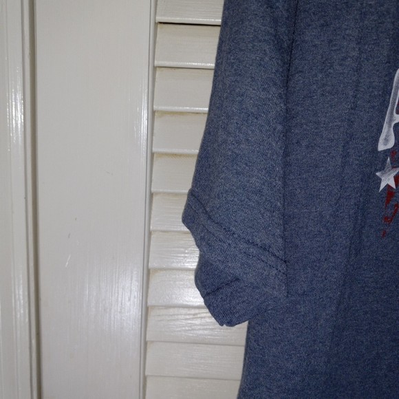 Patriotic Tee Men's XL America Land of the Free Stars Eagle Gildan Heavy Blue - Picture 3 of 12